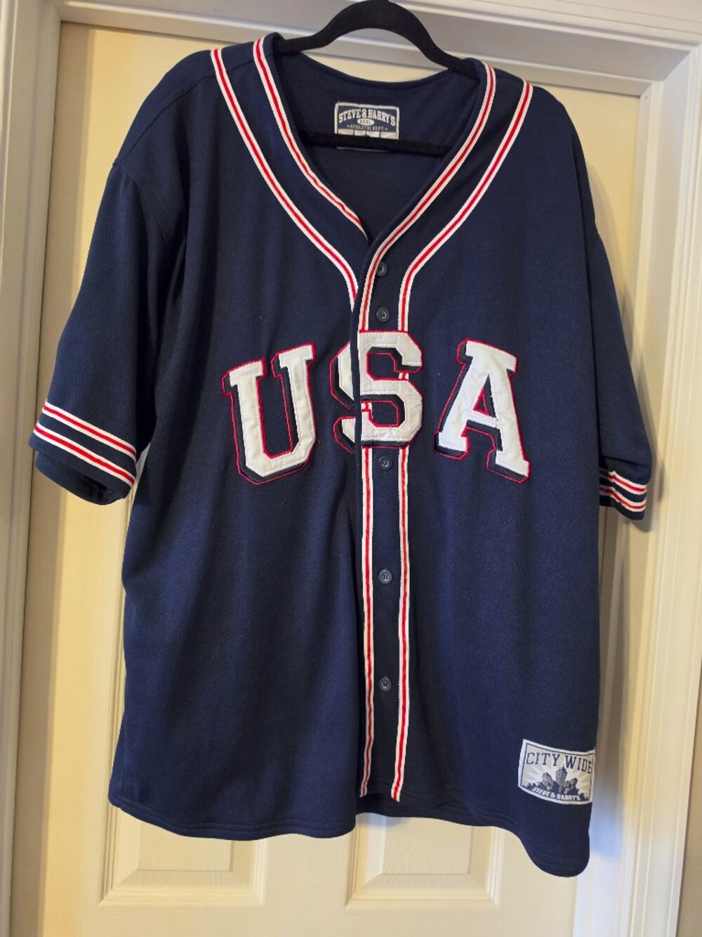 Vintage Steve & Barry's City Wide USA baseball jersey